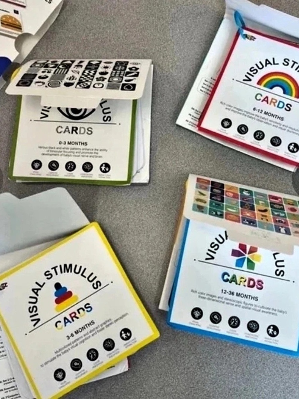 Visual Stimulus Cards Like New connected with loop ring for easy use
